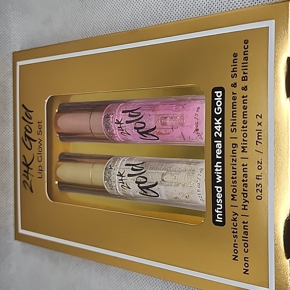 2X LIP GLOW SET ✨️ INFUSED with REAL 24K GOLD 7ml x2 / 0.23 fl.oz  (NIB)✨️ - Picture 5 of 6